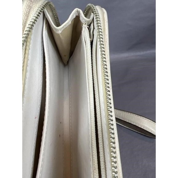 COACH Leather White Wristlet Zip Around Wallet Clutch - Picture 7 of 8